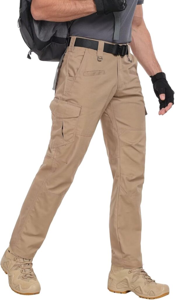 Men's Cargo Pants Ripstop Water Resistant Hiking Work Pants Outdoor Multi Pockets Army Tactical Pants (Not Belt)