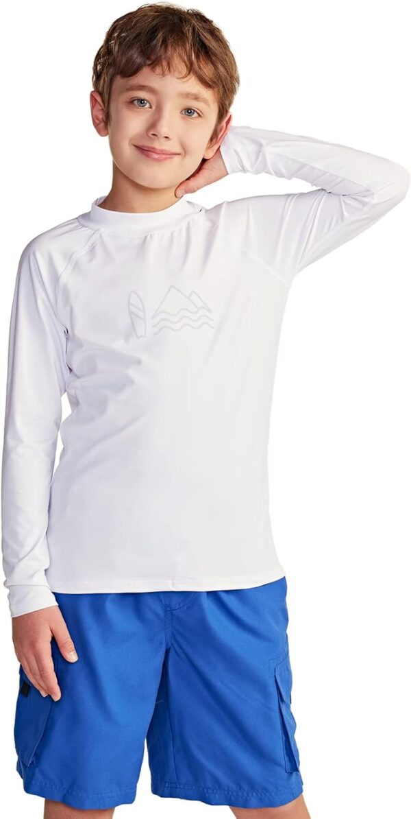TSLA Boys UPF 50+ Rash Guard Long Sleeve, UV Sun Proctection Water Swim Shirts, Surf Swimwear Swimsuit Top