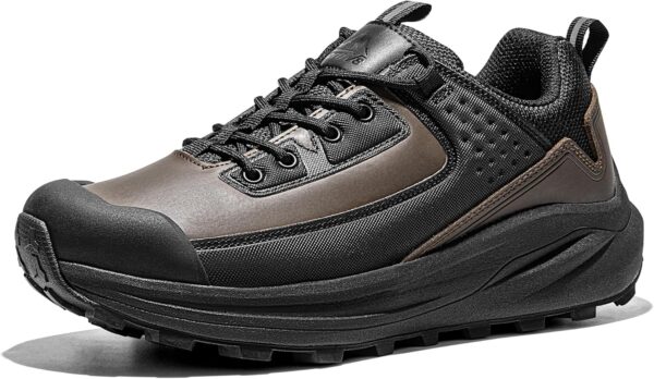 NORTIV 8 Waterproof Shoes for Men Lightweight Hiking Shoes Breathable Leather Outdoor Casual Walking Shoes