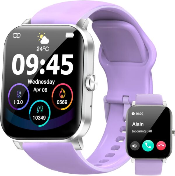 Smart Watch, 1.85"HD Smartwatches for Men Women, (Answer/Make Calls), IP68 Waterproof Fitness Watch, Heart Rate/Sleep Monitor, SpO2, Fitness Tracker with 120+ Sport Modes, Smartwatch for Android iOS