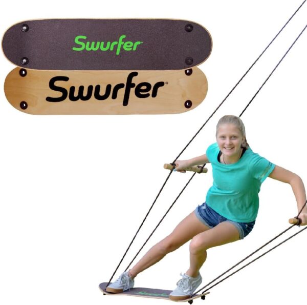 Swurfer Stand Up Tree Swing, Outdoor Swing - Swingset Outdoor for Kids with Adjustable Handles, Outdoor Swing for Kids, Outdoor Play, Durable, Weatherproof, Easy Installation, 200lbs, Ages 6 and Up