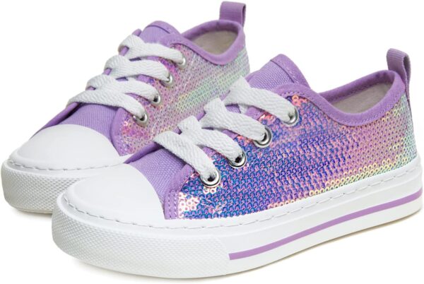 ToandonToddler Kids Sneakers Sparkle Fashion Glitter Sequins Canvas Shoes