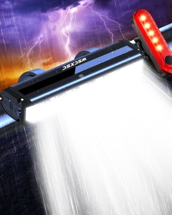 Best Bright Bike Light for Night Riding, 14000 Lumen Bicycle Light High Beam Low Beam, USB-C Rechargeable Bicycle Headlight Set, Waterproof Bike Headlight and Taillight for Adult Kid