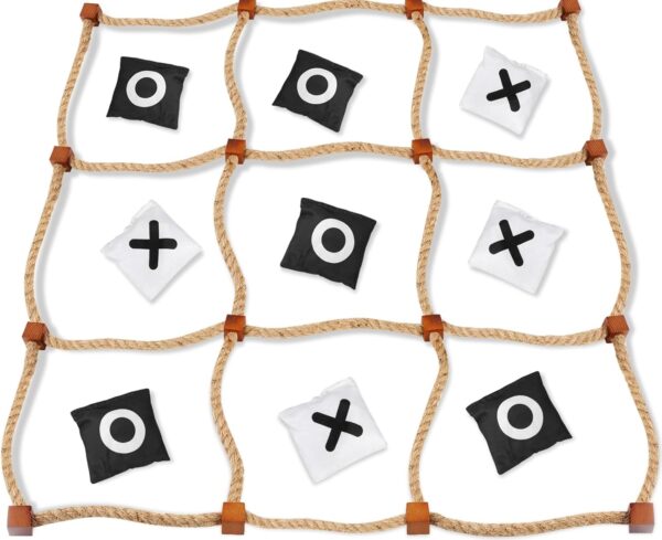Giant Tic Tac Toe Outdoor Games, Bean Bag Toss Outdoor Games for Kids, Giant Yard Games for Adults, Jumbo Large Wooden Tic Tac Toss, Backyard Lawn Camping Games (4ft x 4ft)
