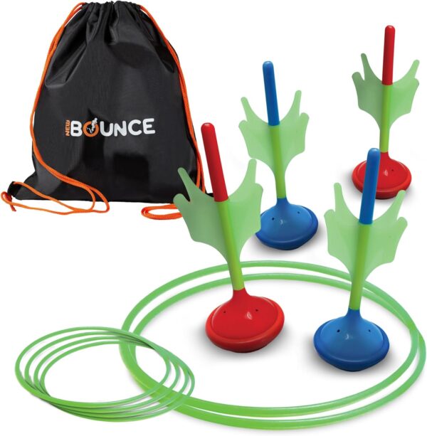 New Bounce Lawn Darts Set - Glow in The Dark Soft Tip Lawn Darts - Outdoor Lawn Games for Family