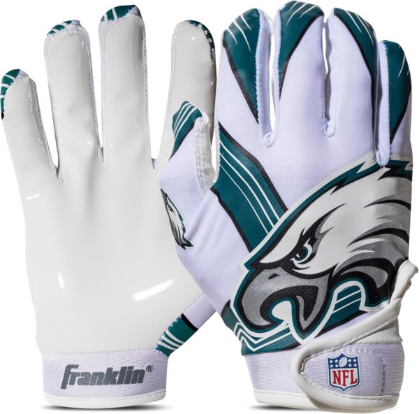 Franklin Sports Youth NFL Football Receiver Gloves - Kids Football Gloves Pair - NFL Team Logos and Silicone Palm - All Youth Sizes - Great Game Gear + Football Costume Accessory
