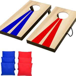GoSports 2 ft x 1 ft Portable Size Cornhole Game Set with 6 Bean Bags - Great for Indoor & Outdoor Play (Choose Between Classic or Wood Designs)