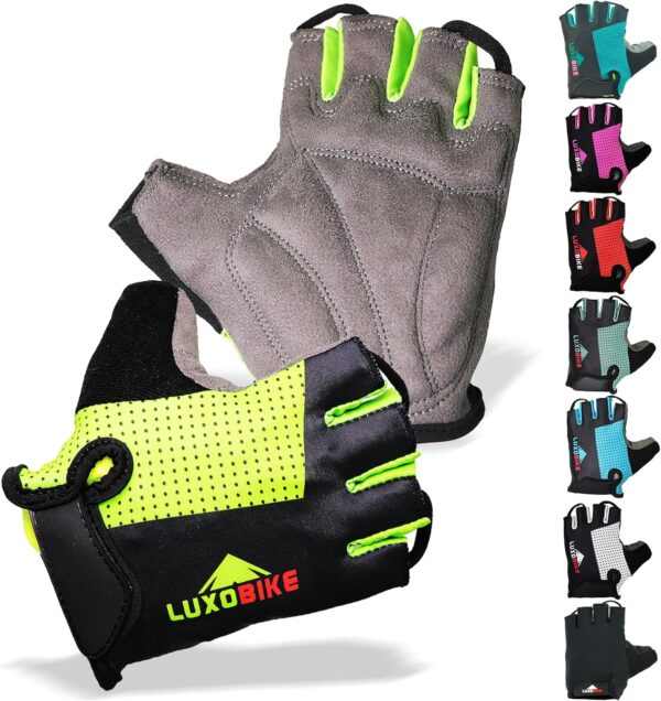 Cycling Gloves Bicycle Gloves Bicycling Gloves Mountain Bike Gloves – Anti Slip Shock Absorbing Padded Breathable Half Finger Short Sports Gloves Accessories for Men/Women