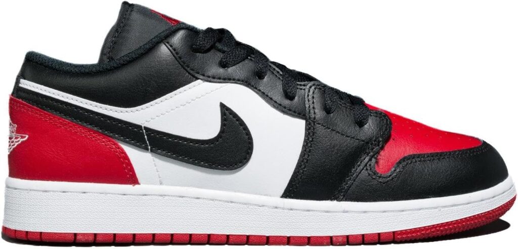 Jordan Big Kids Air 1 Low White/Black-Varsity Red-White (553560 161) - 5